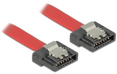 Delock SATA 3 F/F adatkábel 1m FLEXI piros