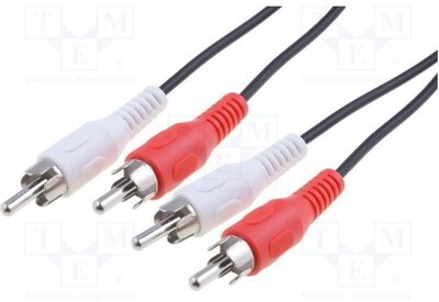 Goobay 2,5m 2x RCA - 2x RCA kábel, fekete