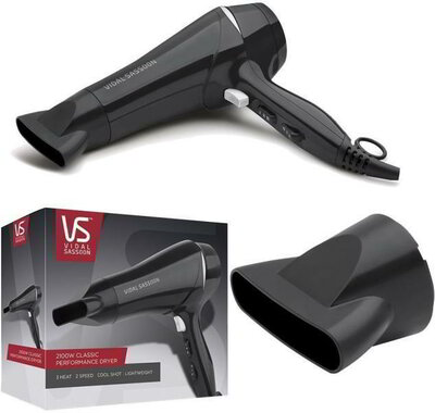 Vidal Sassoon HAJSZÁRÍTÓ 1800 W ,TURBO ION, 2 SEB. 2 HŐFOK, HIDEG LEVEGŐ, LED KIJELZŐ,DIFFÚZOR