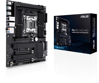 Asus Pro WS C422-ACE Intel ATX LGA 2066 Workstation motherboard with PCIe 3.0 x16, 14 power stages, t