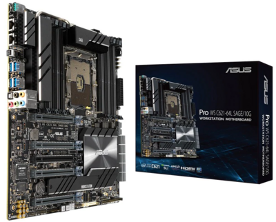 Asus Pro WS C621-64L Intel LGA 3647 CEB workstation motherboard with dual Intel 10G LAN and support f