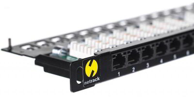 NETRACK 104-11 Netrack patch panel 19 24-ports cat. 6 UTP, 0,5U, with shelf