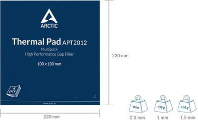 Arctic APT2012 hővezető lapok 100x100x1.5mm (ACTPD00022A)