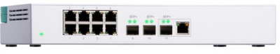 QNAP QSW-308-1C QNAP QSW-308-1C, 8x1GbE, 3x10Gb SFP+ ports, shared 1x10GbE BASE-T