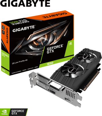 Gigabyte GeForce GTX 1650 4GB GDDR5 OC DVI, HDMI, DP Low Profile - GV-N1650OC-4GL