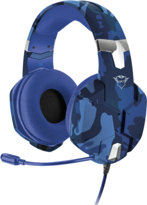 Trust GXT 322B Carus (mikrofon; hangerőszabályzó; 3.5mm jack; nagy-párnás; kék, PS4)