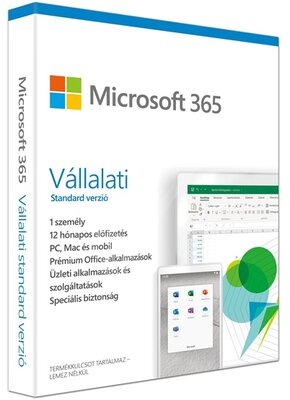 MS Office Microsoft 365 Business Prem Retail P6 Mac/Win Hungarian EuroZone Subscr 1YR Medialess