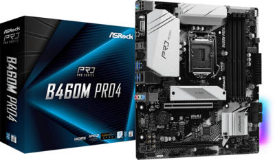 ASRock B460 s1200 B460M Pro4 4xDDR4, 6ySATA3, 2xM.2, 3xPCI-E, Gbit LAN mATX