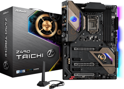 ASRock Z490 s1200 Z490 Taichi 4xDDR4 8xSATA3 2xM.2 5xPCI-E 2.5Gbit LAN WiFi6 AX +BT 5.1 ATX