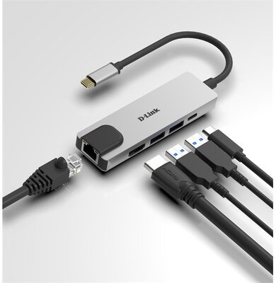 D-Link 5-in-1 USB-C Hub with HDMI/Ethernet and Power Delivery