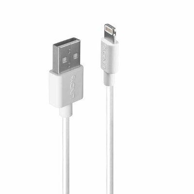 LINDY Kábel Lightning - USB, fehér, 2m