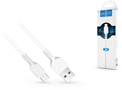 USB - USB Type-C adat- és töltőkábel 3 m-es vezetékkel - HOCO X20 Type-C Cable - 3A - white