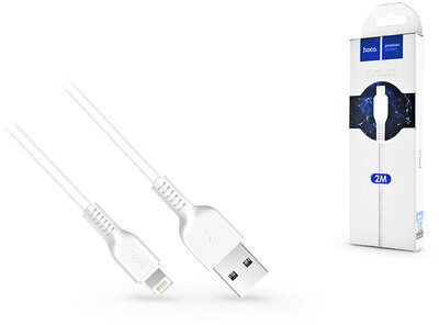 Apple iPhone Lightning USB töltő- és adatkábel 2 m-es vezetékkel - HOCO X20 Lightning Cable - 2A - white