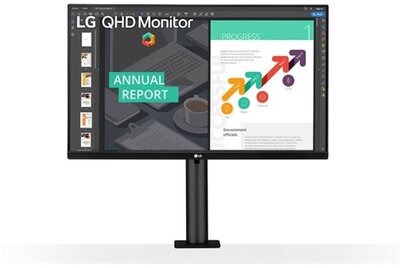 LG 27" 27QN880-B - IPS panel 2560x1440 16:9 75Hz 5ms 1000:1 350cd Pivot speakers 2xHDMI DP USB USB-C