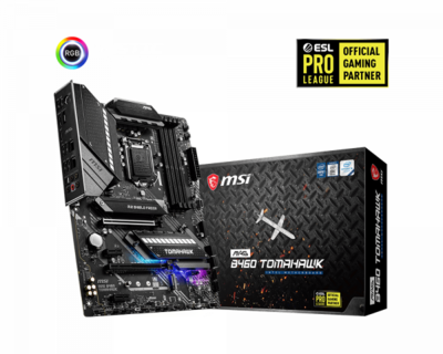 MSI B460 s1200 MAG B460 TOMAHAWK 4xDDR4 6xSATA3 2xM.2 4xPCI-E 2.5HGbit LAN ATX