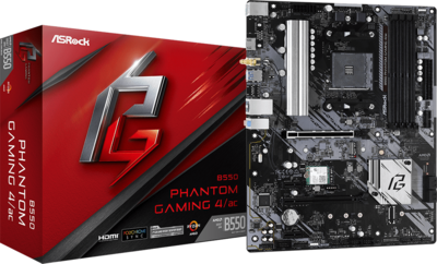 ASRock B550 sAM4 B550 Phantom Gaming 4/ac 4xDDR4 4xSATA3 1xM.2 4xPCI-E Gbit LAN WiFi5 AC +BT4.2 ATX (CSAK 3rd Gen Ryzen-től!)