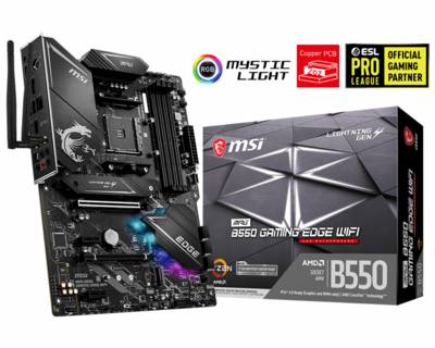 MSI B550 sAM4 MPG B550 GAMING EDGE WIFI 4xDDR4 6xSATA3 2xM.2 4xPCI-E 2.5Gbit LAN WiFi6 AX +5.1BT ATX