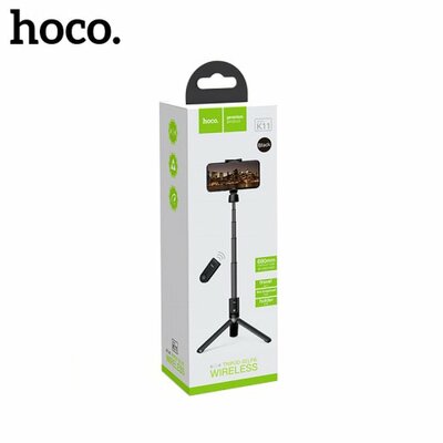 HOCO selfie stick with wireless remote control + tripod stand K11 black