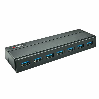 LINDY HUB USB 3.1, hálózati tápellátással, 7 port