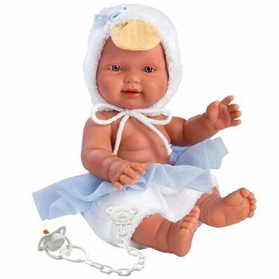 Llorens újszülött fiú baba kék kacsás ruhában 26cm-es (26283)