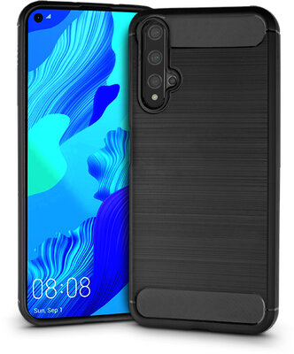 Huawei/Honor 20/Nova 5T szilikon hátlap - Carbon - fekete
