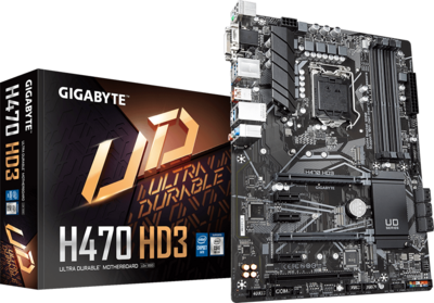 Gigabyte H470 s1200 H470 HD3 4xDDR4 6xSATA3 2xM.2 6xPCI-E Gbit LAN ATX