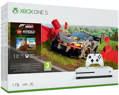 Microsoft Xbox One S 1TB konzol + Forza Horizon 4 + LEGO Speed Champions + Gears of War 4 konzolcsomag
