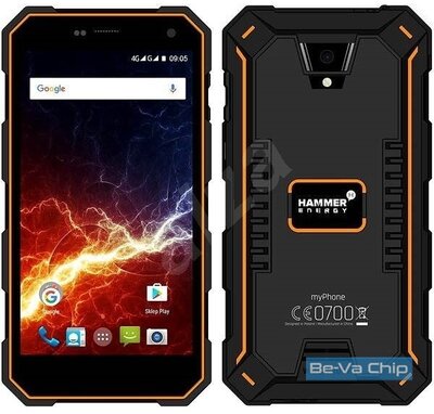myPhone HAMMER ENERGY 2 5,5" 3/32GB LTE Dual SIM fekete-narancs csepp-, por- és ütésálló okostelefon
