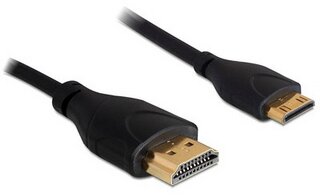 Delock Cable High Speed HDMI with Ethernet A- male > mini C-male Slim 1 m
