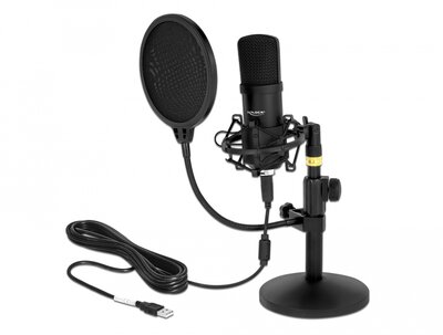 Delock Professzionális kondenzátor mikrofon-szett USB csatlakozóval podcasting-hoz és lejátszáshoz
