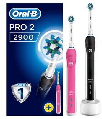 Oral-B PRO 2 2900 fekete + bónusz rózsaszín elektromos fogkefe