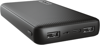 Trust Akkubank - Primo Compact Powerbank (15000mAh; 15W USB-C + 12W 2xUSB; fekete)