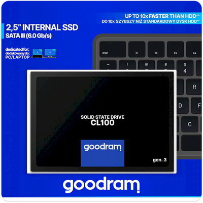 GOODRAM 120GB CL100 2.5" SATA3 SSD 500/360 MB/s - SSDPR-CL100-120-G3
