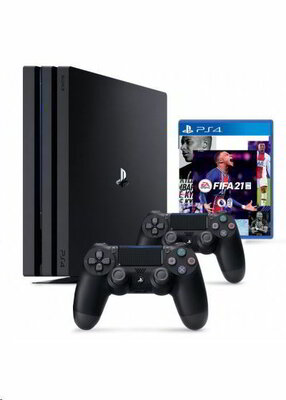 Sony PlayStation 4 (PS4) Pro 1TB fekete + FIFA 21 + extra DualShock 4 v2 kontroller