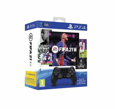 Sony PlayStation 4 (PS4) Dualshock 4 v2 kontroller fekete + FIFA 21