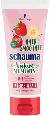 Schwarzkopf Schauma Nature Moments haj smoothie regeneráló hajpakolás eperrel, bannánal és chia maggal 200 ml