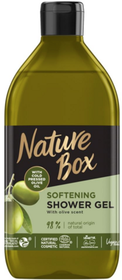 Nature Box tusfürdő olíva olajjal a sima bőrért 385 ml