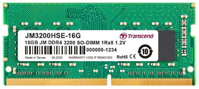Transcend 16GB 3200MHz DDR4 JM SO-DIMM 1Rx8 2Gx8 CL22 1.2V