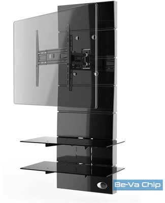 Meliconi Ghost Design 3000 Rotation dönthető, forgatható fekete TV állvány rendszer
