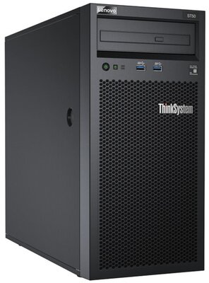 LENOVO torony szerver ThinkSystem ST50 (3.5"). 4C E-2224G 3.5Ghz, 1x8GB, 2x 4TB HDD, Software RAID.