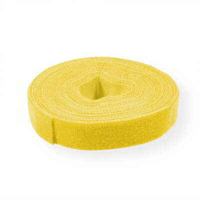 VALUE Kábelkötegelő szalag, sárga, 25m x 1 cm