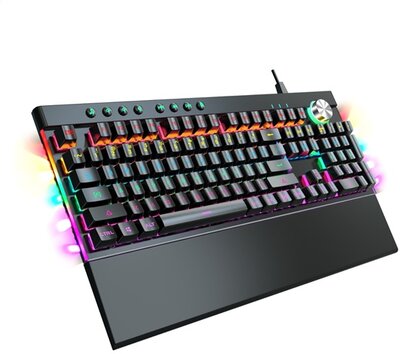 OMEGA Billentyűzet VARR Gaming, RGB, mechanikus, US, neon