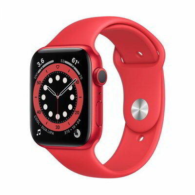 Apple Watch Series 6 GPS-es 44mm PRODUCT(RED) alumíniumtok PRODUCT(RED) sportszíjas okosóra