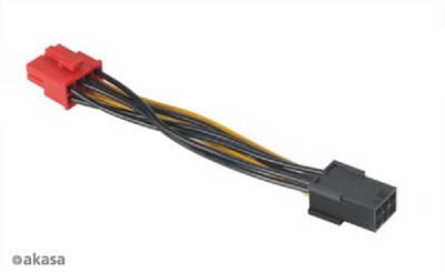 Kábel Táp Átalakító Akasa 6-Pin VGA (Male) - 8-Pin VGA (Female) 10cm