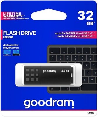 GOODRAM Pendrive 32GB, UME3 USB 3.0, Fekete