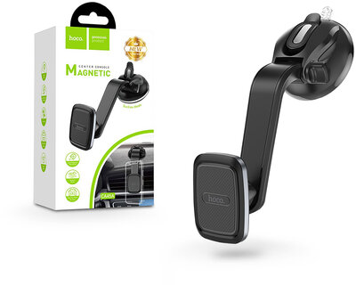 Univerzális műszerfalra/szélvédőre helyezhető mágneses PDA/GSM autós tartó - HOCO CA45A Center Console Magnetic Holder - fekete