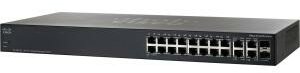 Cisco SG300-20 16 LAN 10/100/1000Mbps, 2 miniGBIC menedzselhető rack switch