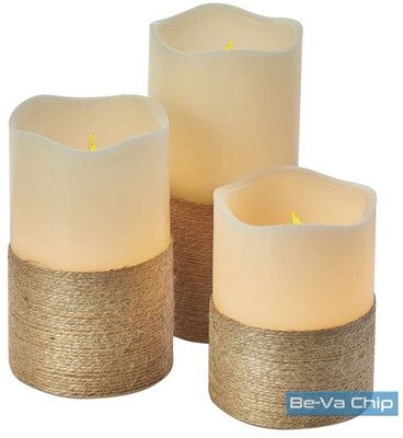 Emos ZY2141 Home Deco 7.5x10/12.5/15 cm/9xAAA/távirányítós/vintage 3db LED gyertya