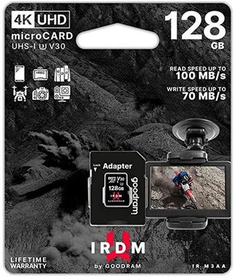 GOODRAM Memóriakártya microSDXC 128GB UHS-I U3 V30 + adapter