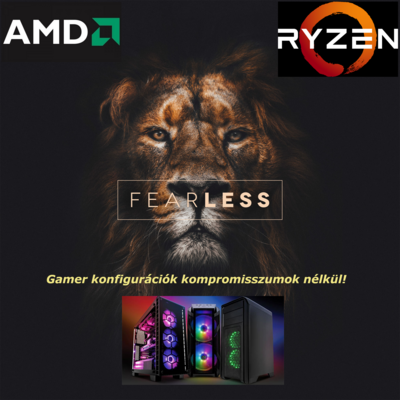Beva AMD FEARLESS INFINITY - AMD Ryzen 5 5600X / B550 chipset ATX alaplap / 64GB 3600MHz DDR4 RAM Kit / 1TB M.2 SSD / 4TB SATA3 HDD / GeForce RTX 3080 10GB GDDR6X HDMI 3xDP / WiFi / BT5.1 / 750W táp / Fekete üveg falú ház RGB